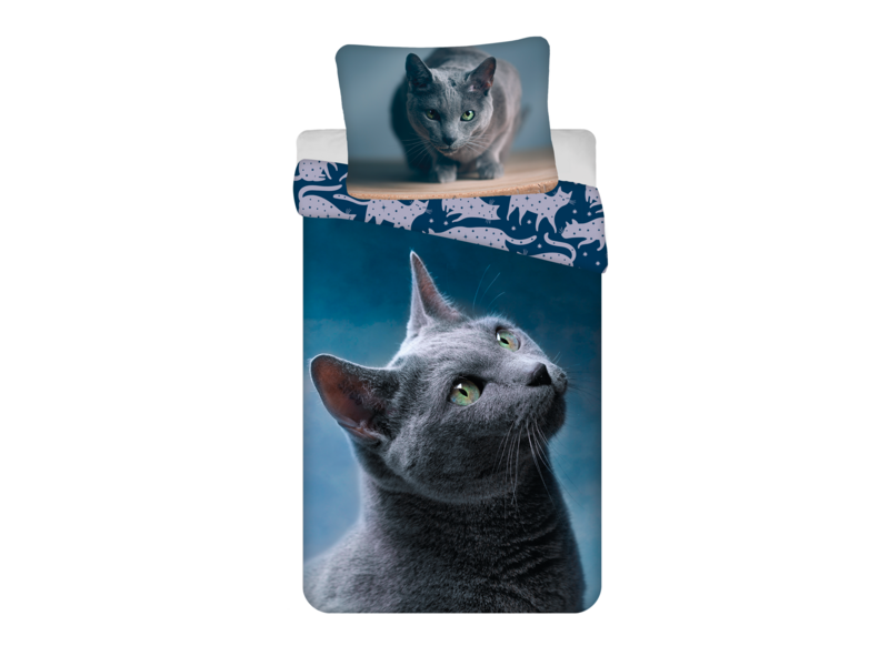 Sweet Home Blue Russian Duvet Cover - 140 x 200 + 70 x 90 cm - Cotton