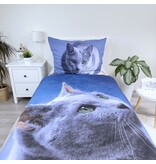 Sweet Home Blue Russian Duvet Cover - 140 x 200 + 70 x 90 cm - Cotton