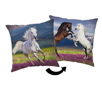 Sweet Home Coussin décoratif Chevaux 40 x 40 cm Polyester