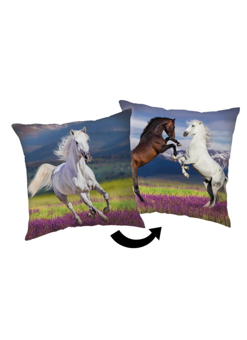 Sweet Home Dekokissen Pferde 40 x 40 cm Polyester