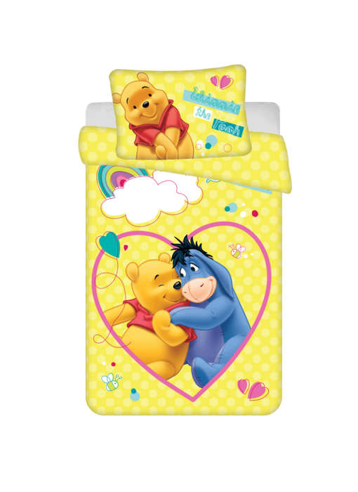 Disney Winnie the Pooh Housse de couette bébé/enfant en bas âge Smile 135 x 100 + 40 x 60 cm Coton