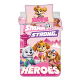 PAW Patrol Baby-/Kleinkind-Bettbezug Strong Heroes – 135 x 100 + 40 x 60 cm – Baumwolle