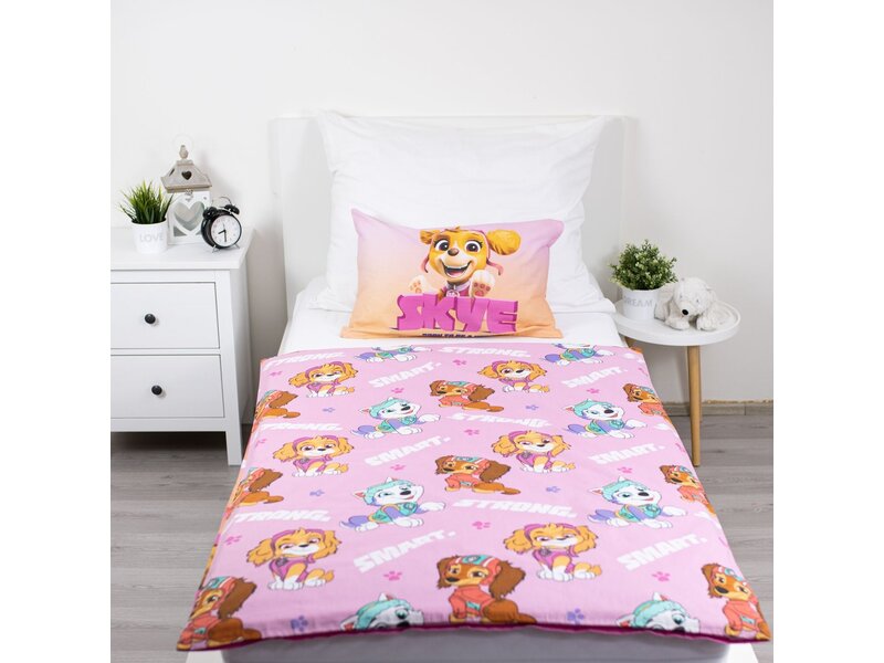 PAW Patrol Housse de couette bébé/enfant Strong Heroes - 135 x 100 + 40 x 60 cm - Coton