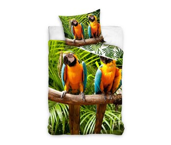 Dreamee Housse de couette perroquet 140 x 200 + 60 x 70 cm en coton