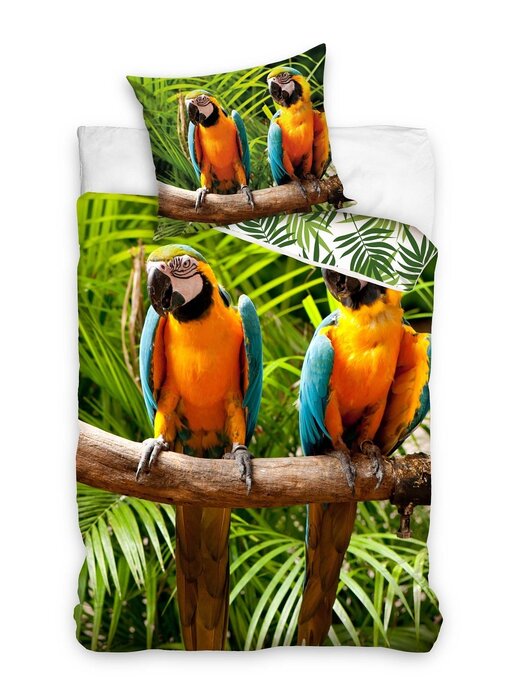 Dreamee Parrot Duvet Cover 140 x 200 + 60 x 70 cm Cotton