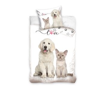 Dreamee Bettbezug Love 140 x 200 cm + 60 x 70 cm, Baumwolle