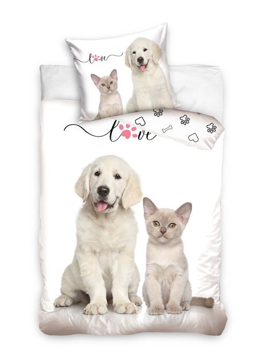 Dreamee Duvet cover Love 140 x 200 cm + 60 x 70 cm Cotton