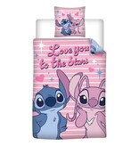 Disney Lilo & Stitch Stars Duvet Cover - 140 x 200 + 65 x 65 cm - Polycotton