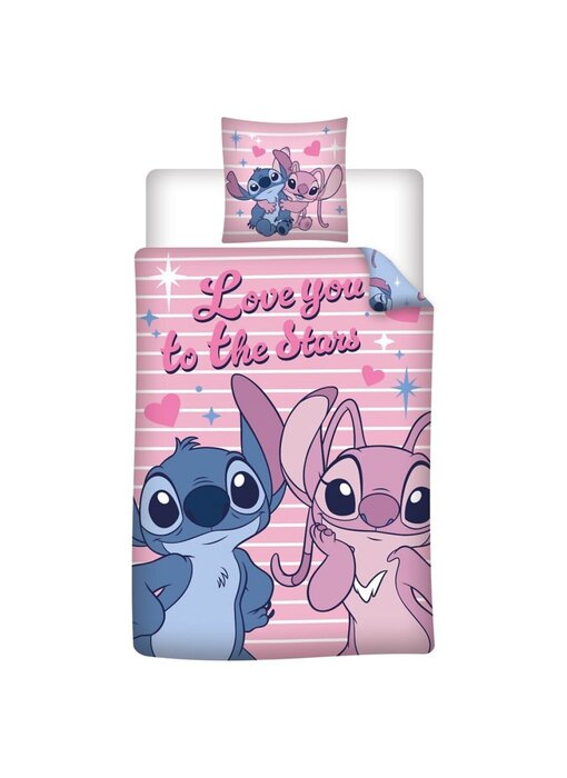 Disney Lilo & Stitch Bettbezug Sterne 140 x 200 + 65 x 65 cm Baumwollmischgewebe