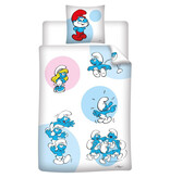 De Smurfen Housse de couette bleue - 140 x 200 cm / 65 x 65 cm - Polycotton