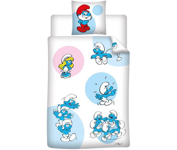 De Smurfen Bettbezug Blau 140 x 200 cm / 65 x 65 cm Polycotton