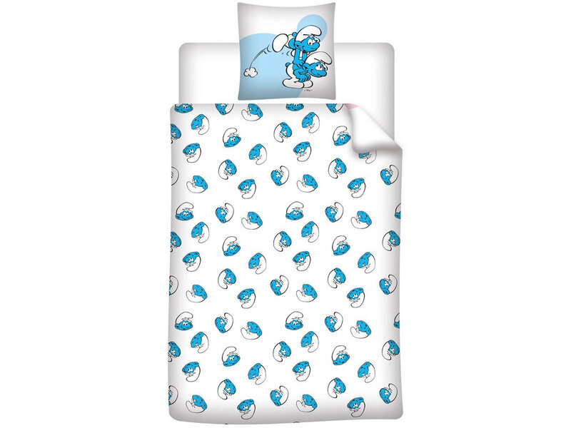 De Smurfen Blauer Bettbezug - 140 x 200 cm / 65 x 65 cm - Polycotton