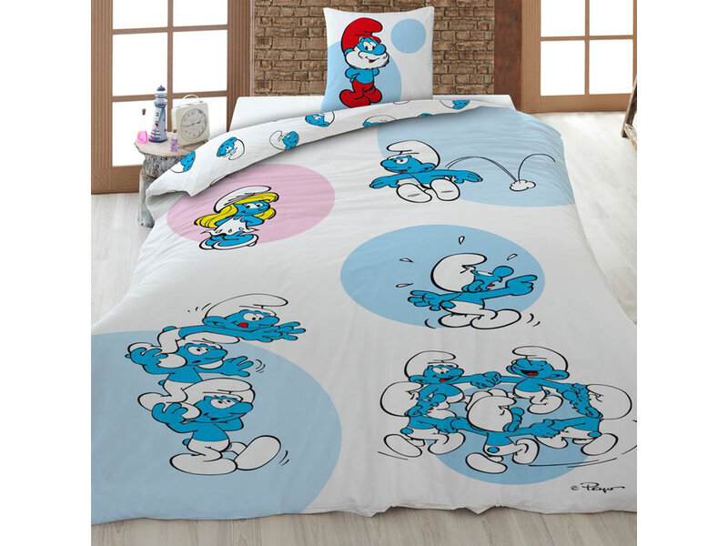 De Smurfen Blue Duvet Cover - 140 x 200 cm / 65 x 65 cm - Polycotton