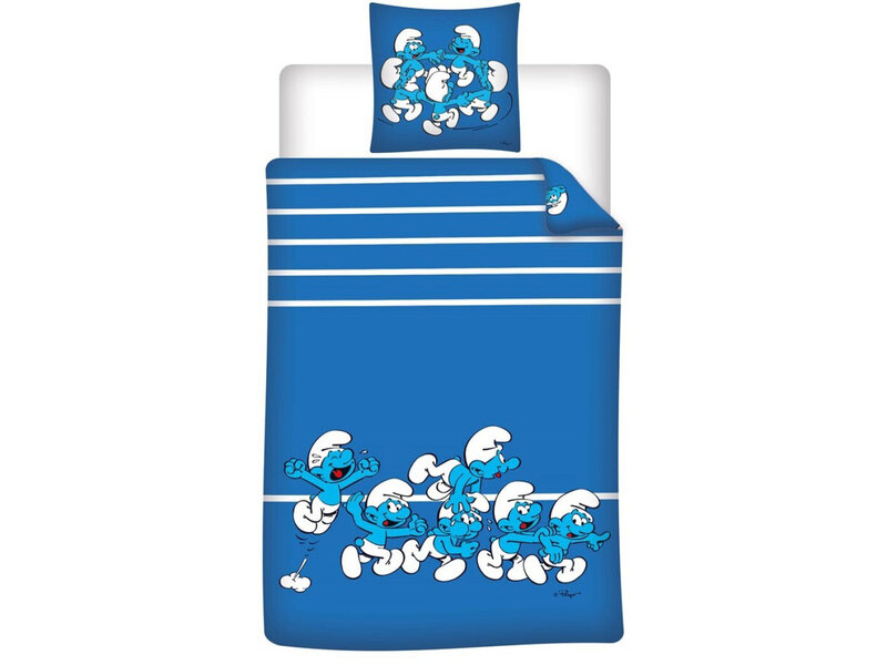 De Smurfen Happy Duvet Cover - 140 x 200 cm / 65 x 65 cm - Polycotton