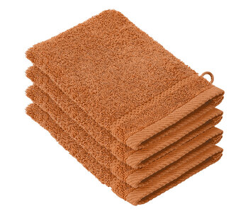 De Witte Lietaer Lot de 4 débarbouillettes en coton Stephanie Caramel