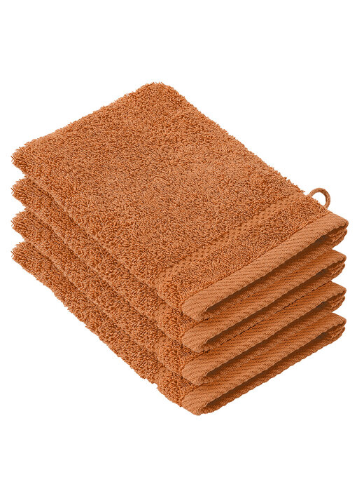 De Witte Lietaer Stephanie Caramel Waschlappen-Set, 4er-Pack, Baumwolle