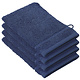 Lot de 4 débarbouillettes Stephanie bleu indigo en coton