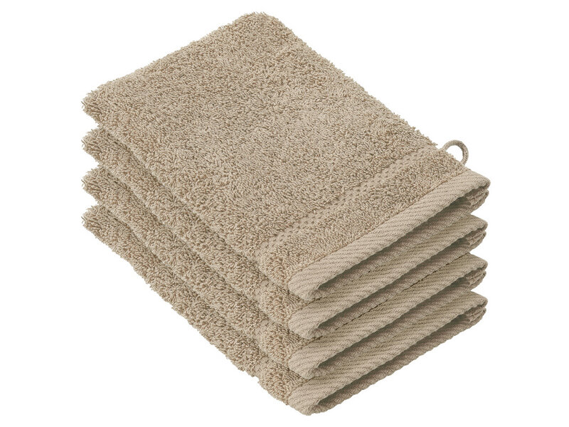 De Witte Lietaer Stephanie Humus Waschlappen – 15 x 21 cm – 4er-Set – Braun – Baumwolle