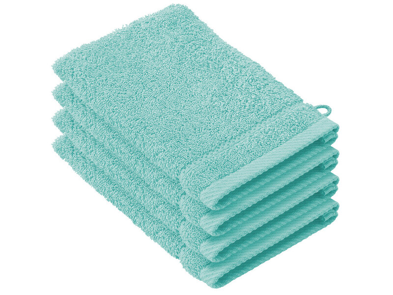 De Witte Lietaer Stephanie Plume Washcloths - 15 x 21 cm - Set of 4 - Green - Cotton