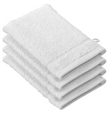 De Witte Lietaer Washandjes Stephanie White - 15 x 21 cm - set 4 stuks - Wit - Katoen
