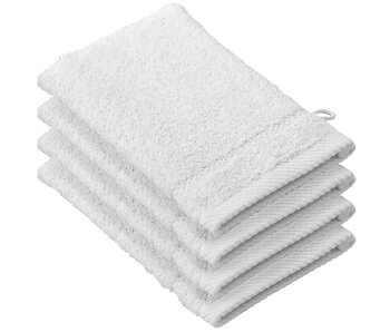 De Witte Lietaer Stephanie White Washcloths Set of 4 Cotton