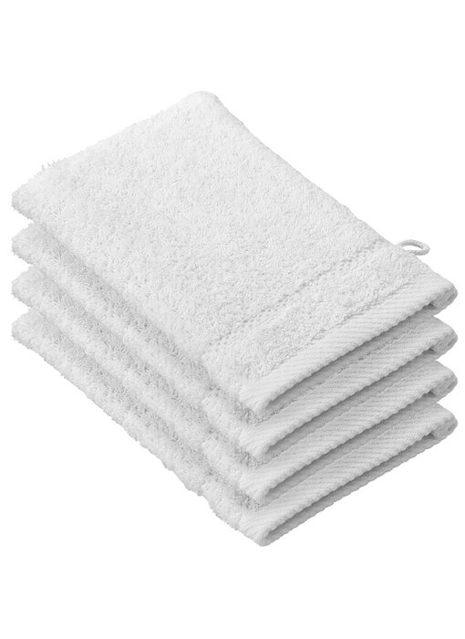 De Witte Lietaer Stephanie White Washcloths Set of 4 Cotton