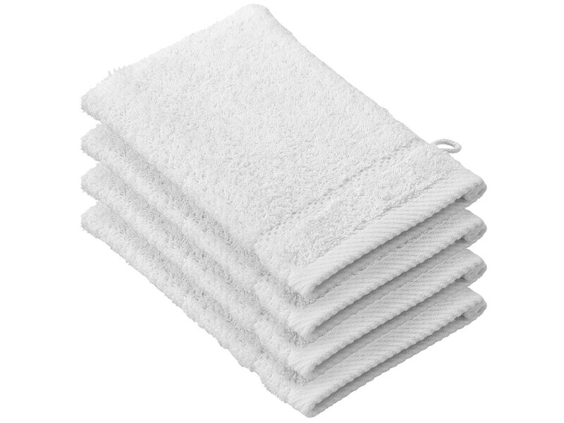 De Witte Lietaer Stephanie Waschlappen, weiß, 15 x 21 cm, 4er-Set, weiß, aus Baumwolle