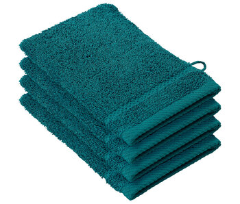 De Witte Lietaer Lot de 4 débarbouillettes Stephanie Lake Green en coton