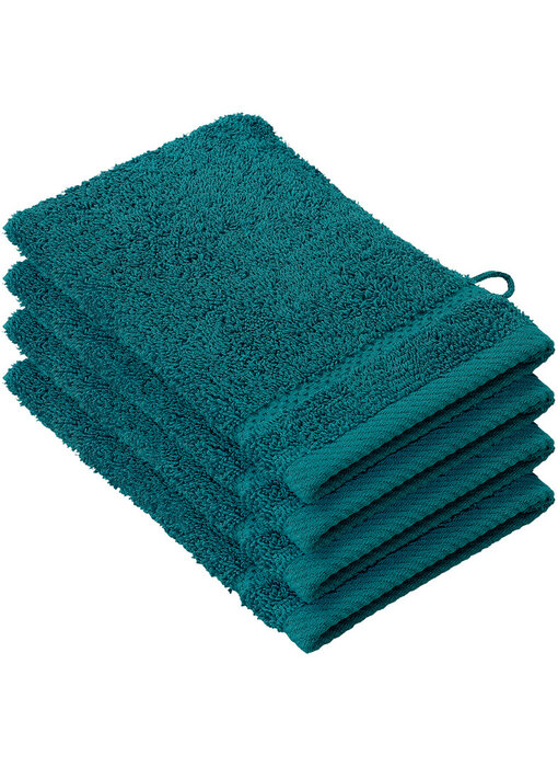 De Witte Lietaer Washandjes Stephanie Lake Green set 4 stuks Katoen