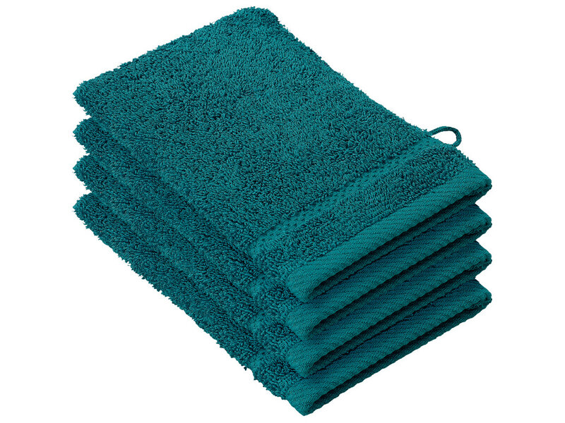 De Witte Lietaer Stephanie Lake Waschlappen, grün – 15 x 21 cm – 4er-Set – Baumwolle