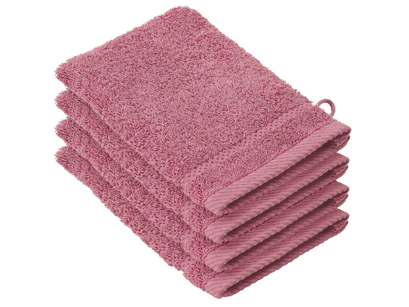 De Witte Lietaer Stephanie Carmine Waschlappen – 15 x 21 cm – 4er-Set – Rosa – Baumwolle