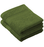 De Witte Lietaer Stephanie Cactus guest towel - 30 x 50 cm - 2 pieces - Green - Cotton