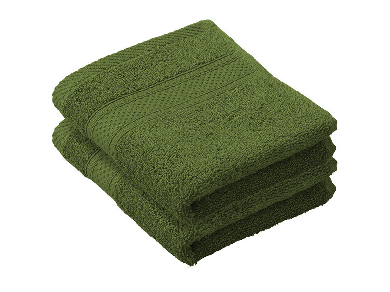 De Witte Lietaer Serviette d'invité Stephanie Cactus - 30 x 50 cm - Lot de 2 - Verte - Coton