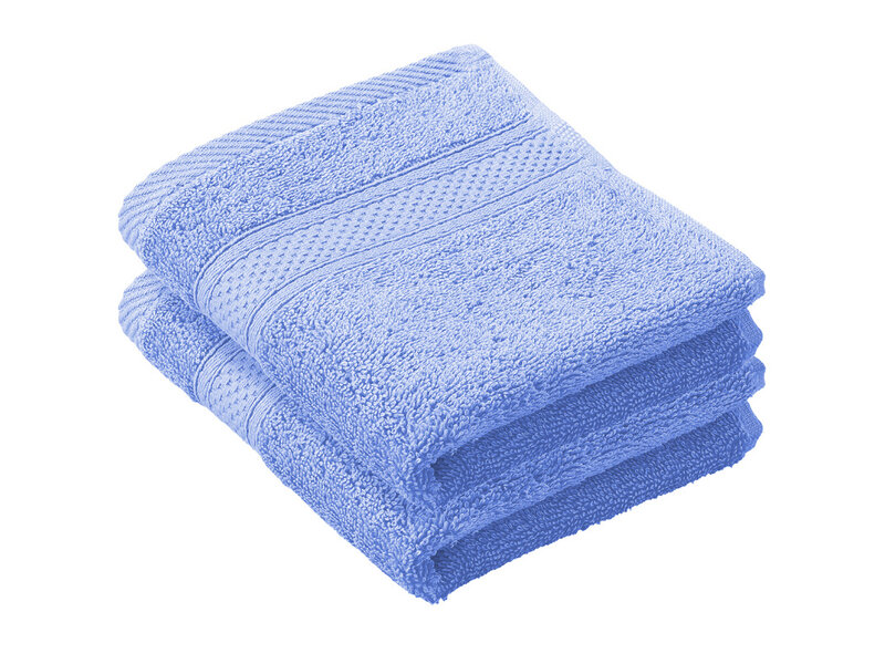 De Witte Lietaer Serviette d'invité Stephanie bleu ciel - 30 x 50 cm - Lot de 2 - Bleu - Coton