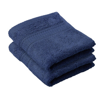 De Witte Lietaer Gastendoekje Stephanie Blue Indigo Set 2 stuks 30 x 50 cm Katoen