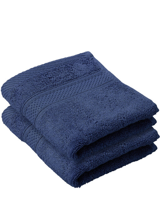 De Witte Lietaer Stephanie Blue Indigo Guest Towel Set of 2 30 x 50 cm Cotton