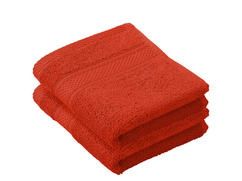 De Witte Lietaer Gastendoekje Stephanie Tiger - 30 x 50 cm - 2 stuks - Rood - Katoen