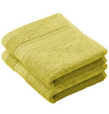 De Witte Lietaer Stephanie Warm Olive Guest Towel - 30 x 50 cm - Pack of 2 - Green - Cotton