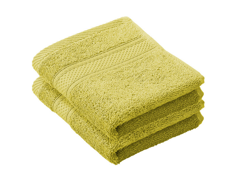 De Witte Lietaer Serviette d'invité Stephanie Warm Olive - 30 x 50 cm - Lot de 2 - Verte - Coton