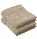 De Witte Lietaer Serviette d'invité Stephanie Humus - 30 x 50 cm - Lot de 2 - Marron - Coton