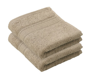 De Witte Lietaer Gastendoekje Stephanie Humus Set 2 stuks 30 x 50 cm Katoen