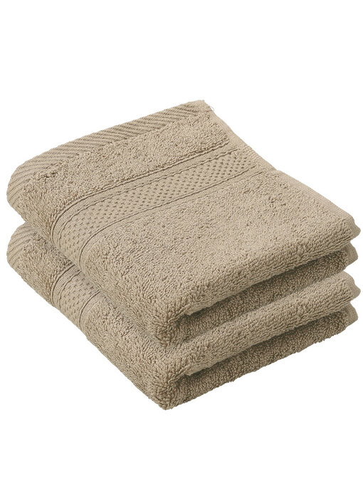 De Witte Lietaer Guest towel Stephanie Humus Set of 2 pieces 30 x 50 cm Cotton