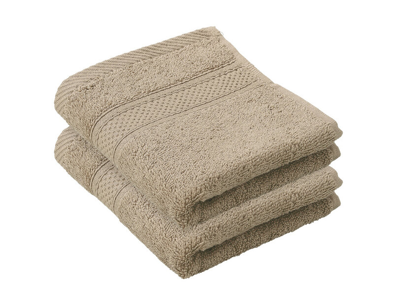 De Witte Lietaer Stephanie Humus Gästehandtuch – 30 x 50 cm – 2 Stück – Braun – Baumwolle