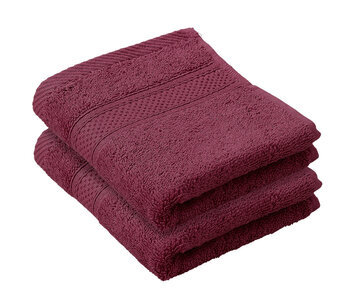 De Witte Lietaer Gastendoekje Stephanie Beet Red Set 2 stuks 30 x 50 cm Katoen