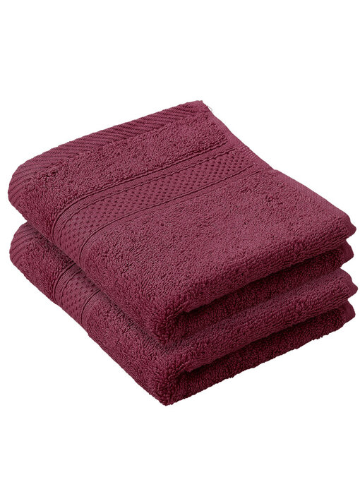 De Witte Lietaer Gästehandtuch Stephanie Beet Red, 2er-Set, 30 x 50 cm, Baumwolle