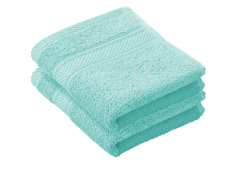 De Witte Lietaer Serviette d'invité Stephanie Plume - 30 x 50 cm - Lot de 2 - Verte - Coton