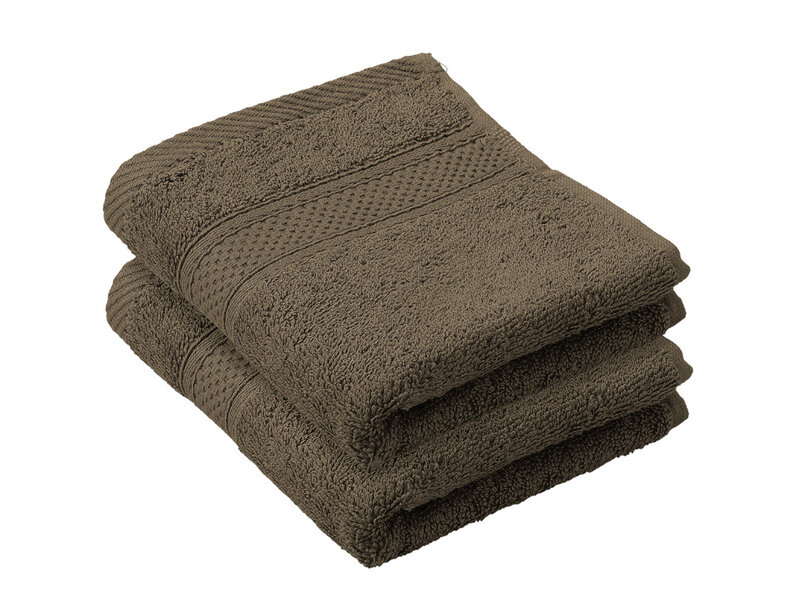 De Witte Lietaer Stephanie Falcon guest towel - 30 x 50 cm - 2 pieces - Brown - Cotton
