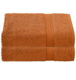 De Witte Lietaer Stephanie Caramel Bath Towel - Set of 2 - 70 x 140 cm - Brown - Cotton