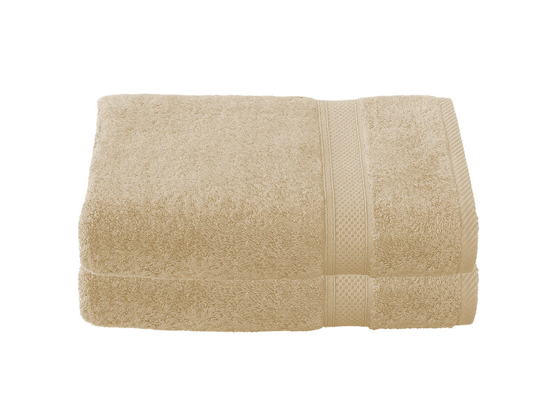 De Witte Lietaer Badhanddoek Stephanie Sand - Set 2 stuks - 70 x 140 cm - Beige - Katoen