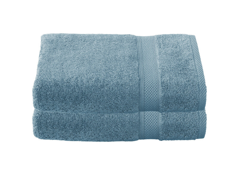 De Witte Lietaer Stephanie Arctic Bath Towel - Set of 2 - 70 x 140 cm - Blue - Cotton